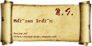 Mózes Irén névjegykártya