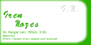 iren mozes business card