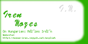 iren mozes business card